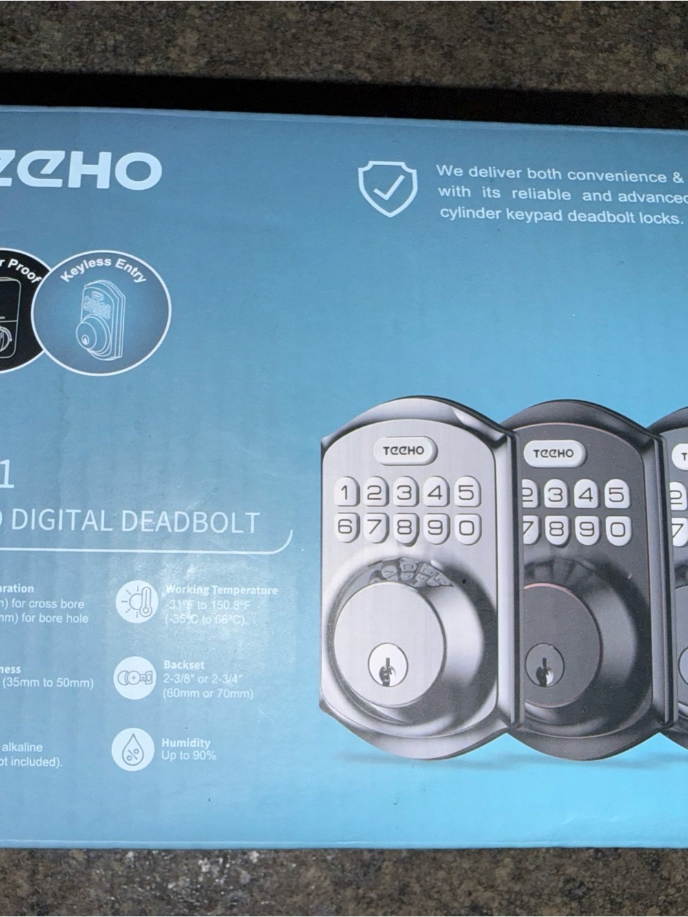 Tecno Silver Keypad Digital Deadbolt Lock - Electronic Home Security